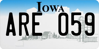 IA license plate ARE059