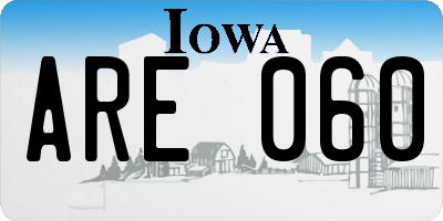 IA license plate ARE060