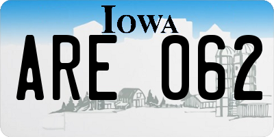 IA license plate ARE062