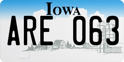 IA license plate ARE063