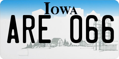 IA license plate ARE066
