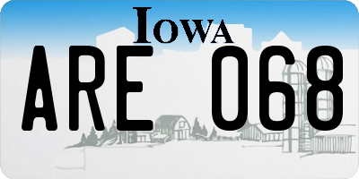 IA license plate ARE068