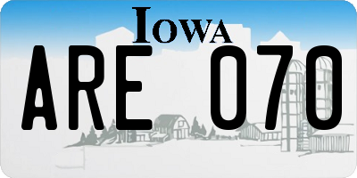 IA license plate ARE070