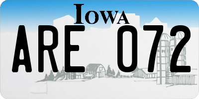 IA license plate ARE072