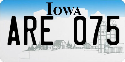 IA license plate ARE075