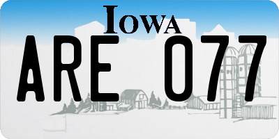 IA license plate ARE077