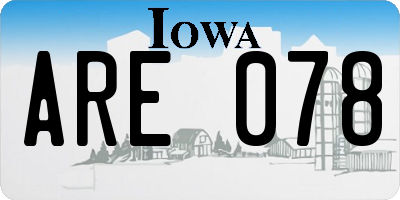 IA license plate ARE078