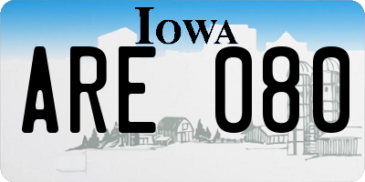 IA license plate ARE080