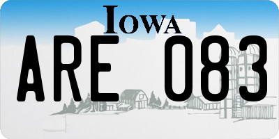 IA license plate ARE083