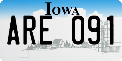 IA license plate ARE091