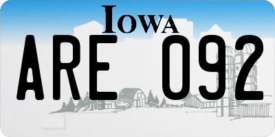 IA license plate ARE092