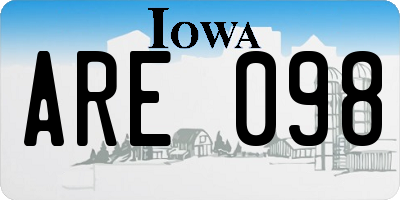IA license plate ARE098