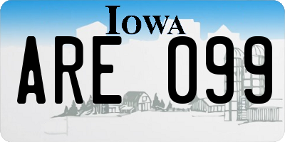 IA license plate ARE099