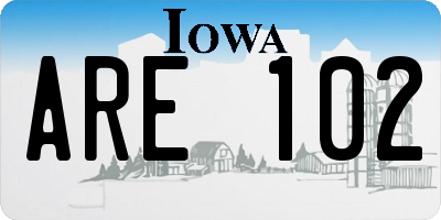 IA license plate ARE102