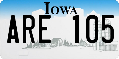 IA license plate ARE105
