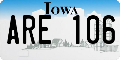 IA license plate ARE106