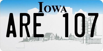 IA license plate ARE107