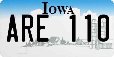 IA license plate ARE110