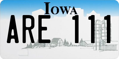 IA license plate ARE111