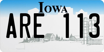 IA license plate ARE113