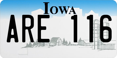IA license plate ARE116