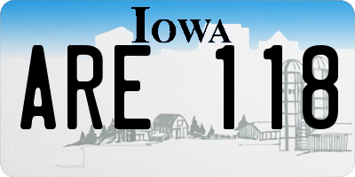 IA license plate ARE118