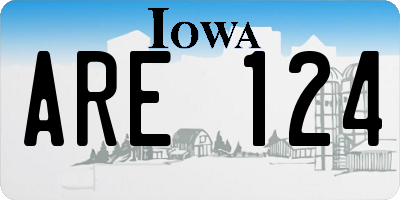 IA license plate ARE124