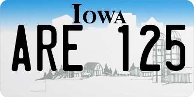IA license plate ARE125