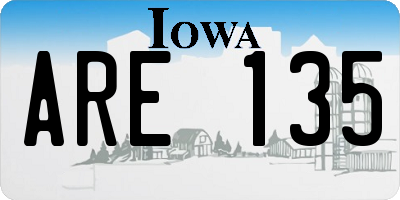 IA license plate ARE135
