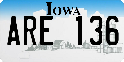 IA license plate ARE136