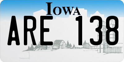 IA license plate ARE138