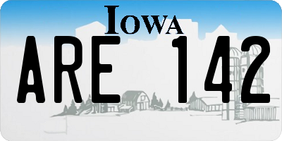 IA license plate ARE142