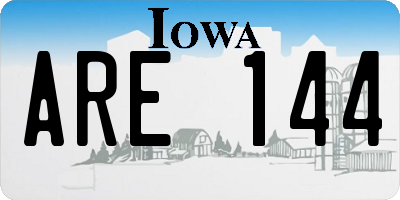 IA license plate ARE144
