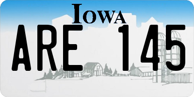 IA license plate ARE145