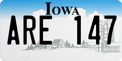 IA license plate ARE147
