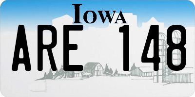 IA license plate ARE148