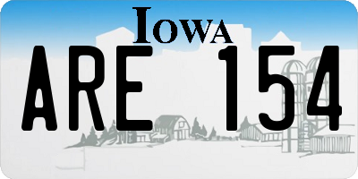 IA license plate ARE154