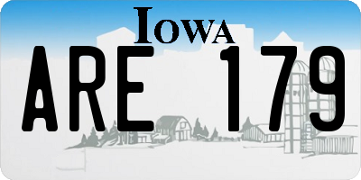 IA license plate ARE179