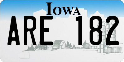 IA license plate ARE182