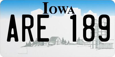IA license plate ARE189