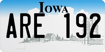 IA license plate ARE192