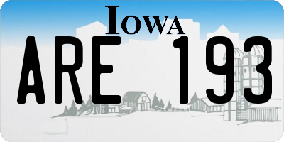 IA license plate ARE193