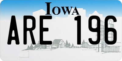 IA license plate ARE196