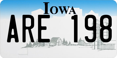 IA license plate ARE198