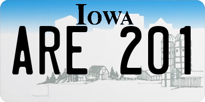 IA license plate ARE201