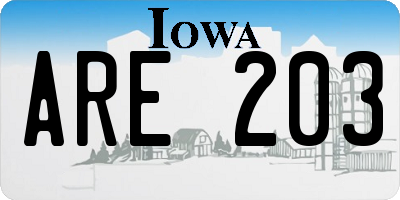 IA license plate ARE203