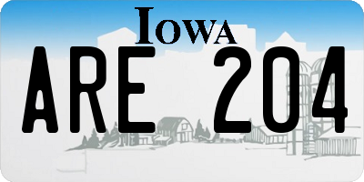 IA license plate ARE204
