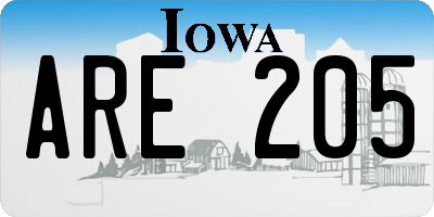IA license plate ARE205
