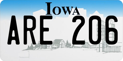 IA license plate ARE206