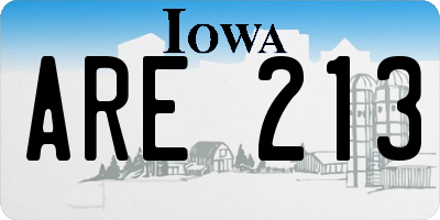 IA license plate ARE213